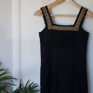 Tristan and Iseut/ 100%Linen Black Dress